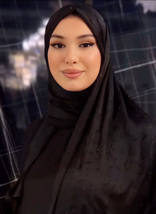 HIJAB NOIR IMANE SATINÉ