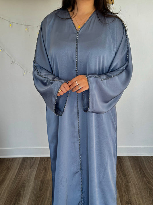 Abaya Lamis avec Ceinture Bleu