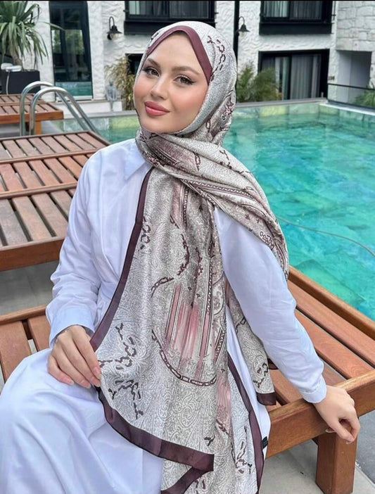 HIJAB LYNE SATINÉ PRUNE