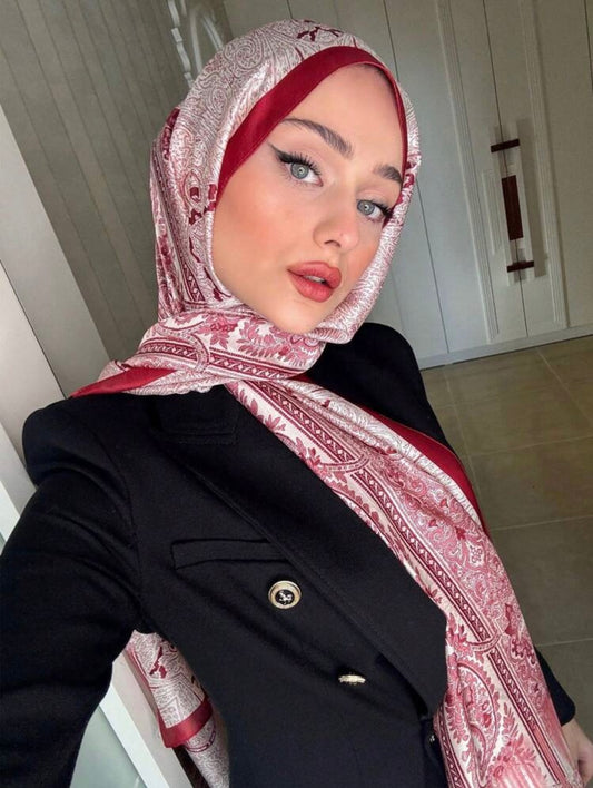 HIJAB LYNE SATINÉ ROUGE