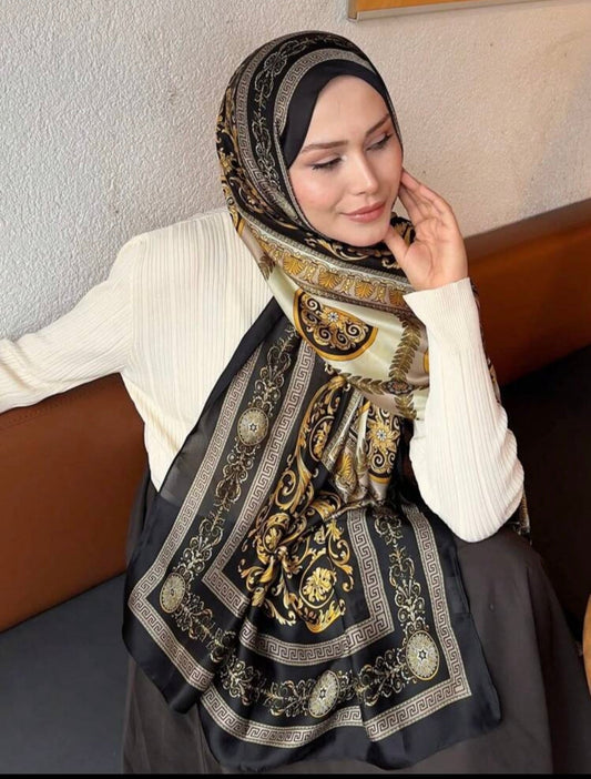 HIJAB DINA EN SOIE NOIR