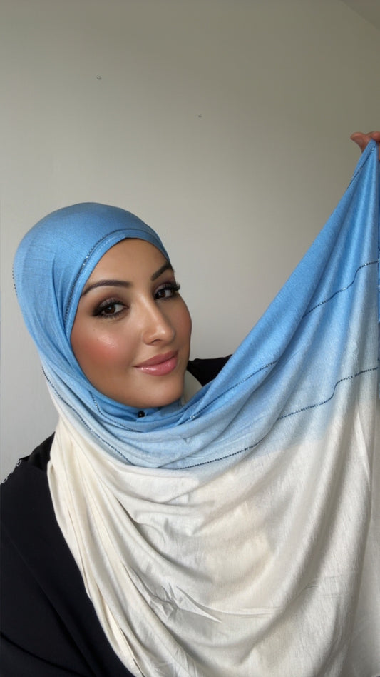 HIJAB PREMIUM DÉGRADÉ - Bleu ciel