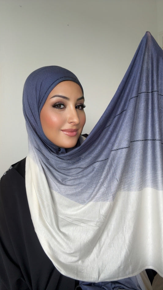 HIJAB PREMIUM DÉGRADÉ - Bleu Indigo